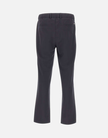HERNO Pantaloni elasticizzati in misto lana BLACK Uomo 