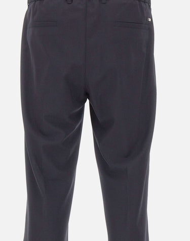 HERNO Pantaloni elasticizzati in misto lana BLACK Uomo 