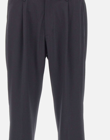 HERNO Pantaloni elasticizzati in misto lana BLACK Uomo 