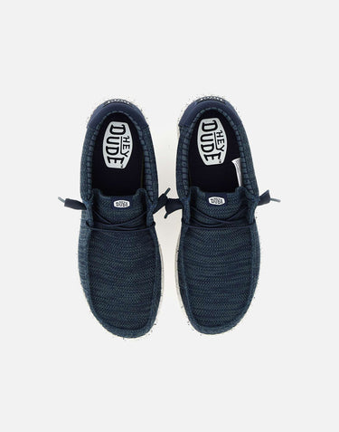HEY DUDE Mocassini  "Wally stretch Sox" BLUE Uomo 