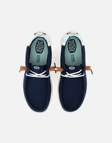 HEY DUDE Mocassini "Wally Craft Linen" BLUE Uomo 