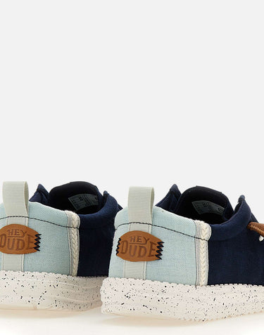 HEY DUDE Mocassini "Wally Craft Linen" BLUE Uomo 