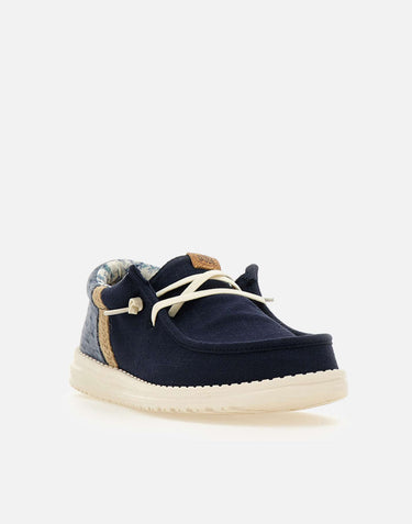 HEY DUDE Mocassini "Wally Funk Summer Stitch" BLUE Uomo 