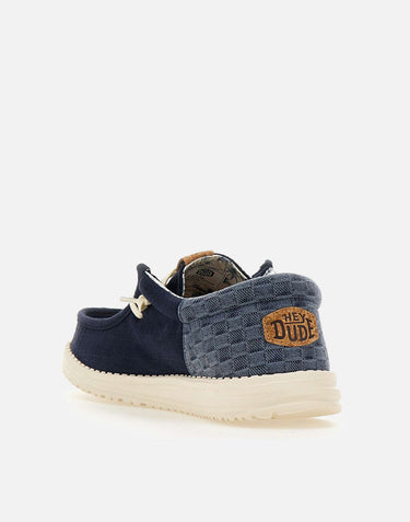 HEY DUDE Mocassini "Wally Funk Summer Stitch" BLUE Uomo 