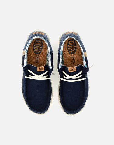 HEY DUDE Mocassini "Wally Funk Summer Stitch" BLUE Uomo 