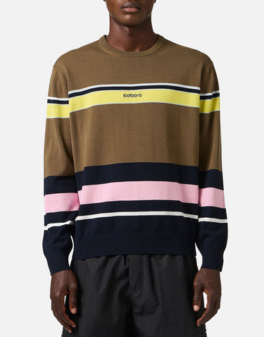 ICEBERG Maglia girocollo con righe e logo MULTICOLOR Uomo 