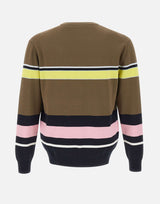 ICEBERG Maglia girocollo con righe e logo MULTICOLOR Uomo 