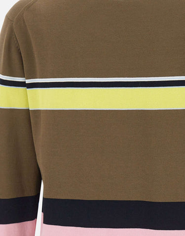 ICEBERG Maglia girocollo con righe e logo MULTICOLOR Uomo 