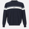 ICEBERG Maglia girocollo con righe e logo BLUE Uomo 