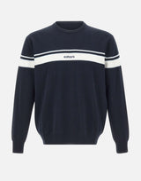 ICEBERG Maglia girocollo con righe e logo BLUE Uomo 