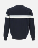 ICEBERG Maglia girocollo con righe e logo BLUE Uomo 