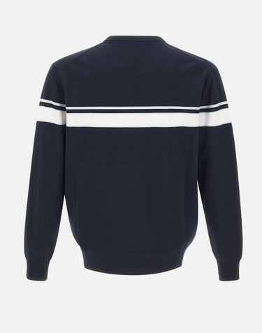 ICEBERG Maglia girocollo con righe e logo BLUE Uomo 