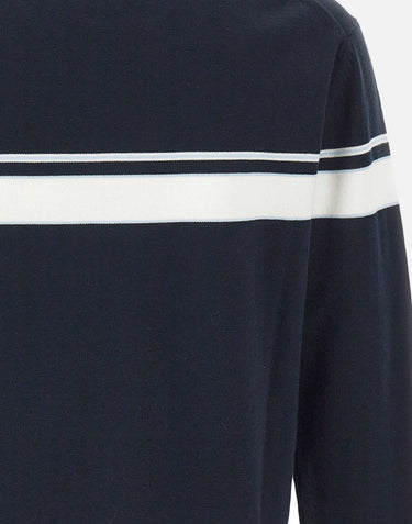 ICEBERG Maglia girocollo con righe e logo BLUE Uomo 