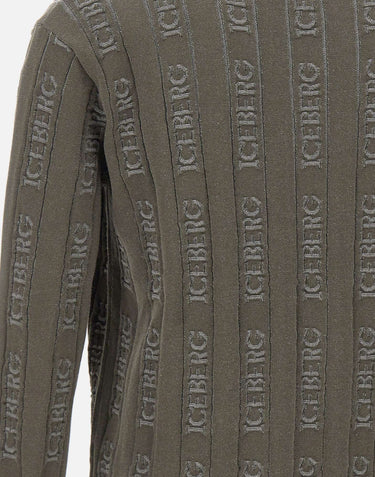 ICEBERG Maglia con logo Iceberg all over GREY Uomo 