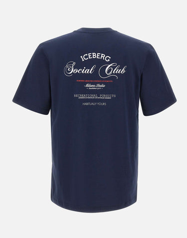 ICEBERG T-shirt con stampa Social Club BLUE Uomo 
