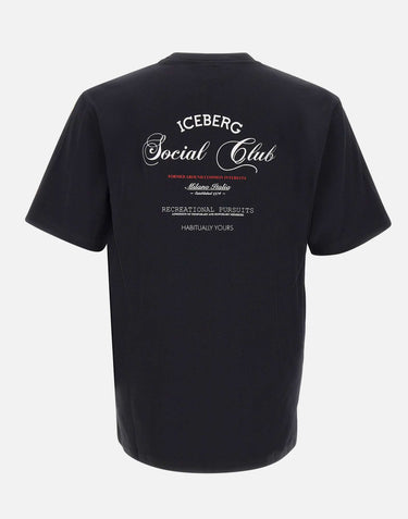 ICEBERG T-shirt con stampa Social Club BLACK Uomo 