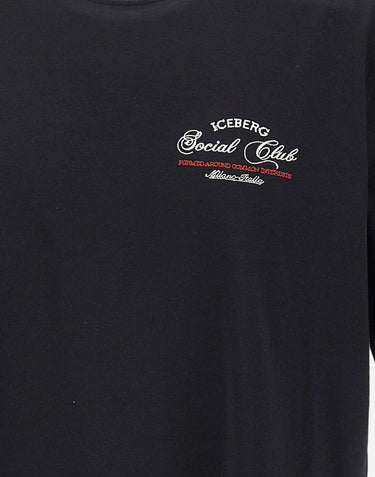 ICEBERG T-shirt con stampa Social Club BLACK Uomo 