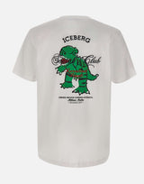 ICEBERG T-shirt con logo ricamato e stampa sul retro WHITE Uomo 
