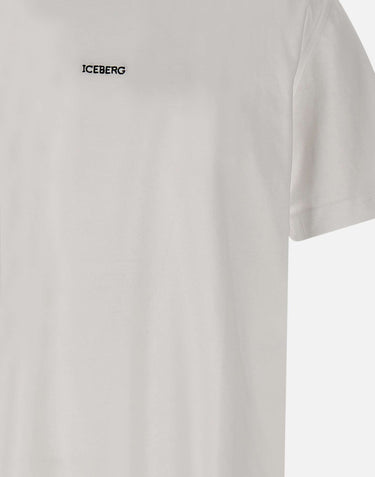 ICEBERG T-shirt con logo ricamato e stampa sul retro WHITE Uomo 