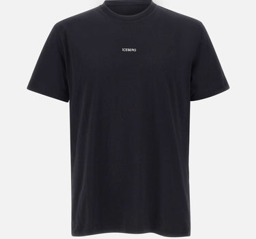 ICEBERG T-shirt con logo ricamato e stampa sul retro BLACK Uomo 