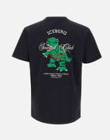 ICEBERG T-shirt con logo ricamato e stampa sul retro BLACK Uomo 