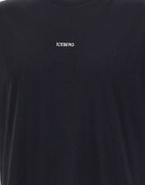 ICEBERG T-shirt con logo ricamato e stampa sul retro BLACK Uomo 