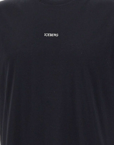 ICEBERG T-shirt con logo ricamato e stampa sul retro BLACK Uomo 