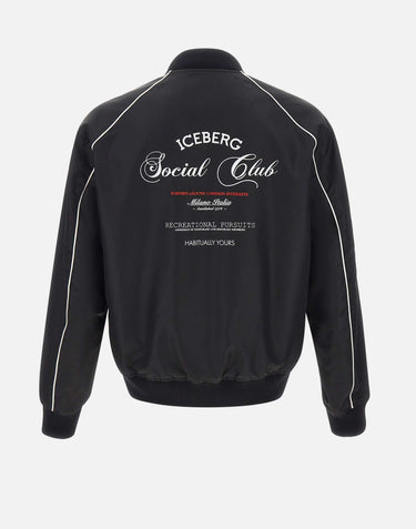 ICEBERG Giubbotto in nylon riciclato comfort fit BLACK Uomo 