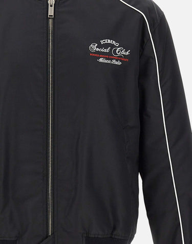 ICEBERG Giubbotto in nylon riciclato comfort fit BLACK Uomo 