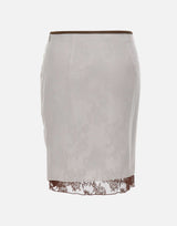 JACQUES WEI Gonna con ricami gioiello GREY Donna 