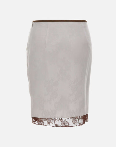 JACQUES WEI Gonna con ricami gioiello GREY Donna 