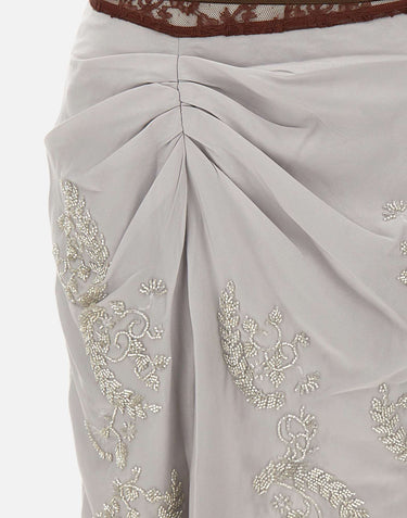 JACQUES WEI Gonna con ricami gioiello GREY Donna 