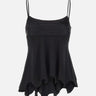JACQUES WEI Top in raso con ruches e pizzo BLACK Donna 