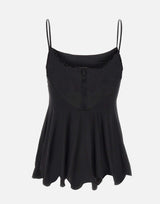 JACQUES WEI Top in raso con ruches e pizzo BLACK Donna 