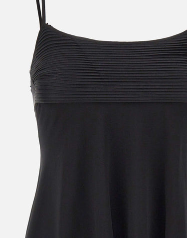 JACQUES WEI Top in raso con ruches e pizzo BLACK Donna 