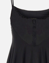 JACQUES WEI Top in raso con ruches e pizzo BLACK Donna 