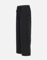 Pantaloni in raso con ricamo gioiello KZ006 BLACK JACQUES WEI 