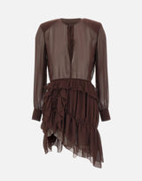 JACQUES WEI Abito con ruches BROWN Donna 