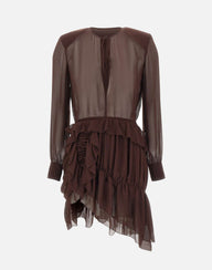 JACQUES WEI Abito con ruches BROWN Donna 