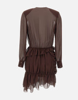 JACQUES WEI Abito con ruches BROWN Donna 