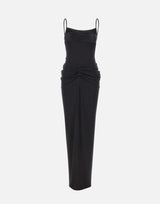 Abito lungo con drappeggi QZ011 BLACK JACQUES WEI 