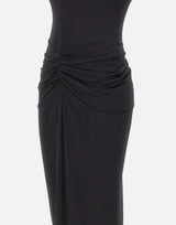 Abito lungo con drappeggi QZ011 BLACK JACQUES WEI 
