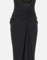 Abito lungo con drappeggi QZ011 BLACK JACQUES WEI 