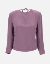 JACQUES WEI Blusa in raso con schiena scoperta PURPLE Donna 