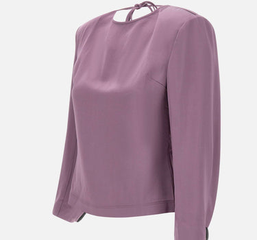 JACQUES WEI Blusa in raso con schiena scoperta PURPLE Donna 