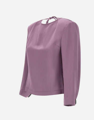 JACQUES WEI Blusa in raso con schiena scoperta PURPLE Donna 