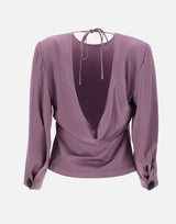 JACQUES WEI Blusa in raso con schiena scoperta PURPLE Donna 