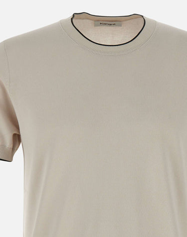 KANGRA T-shirt in cotone e viscosa BEIGE Uomo 