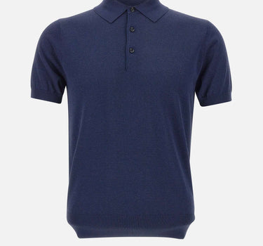 KANGRA Polo in viscosa e cotone BLUE Uomo 