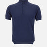 KANGRA Polo in viscosa e cotone BLUE Uomo 